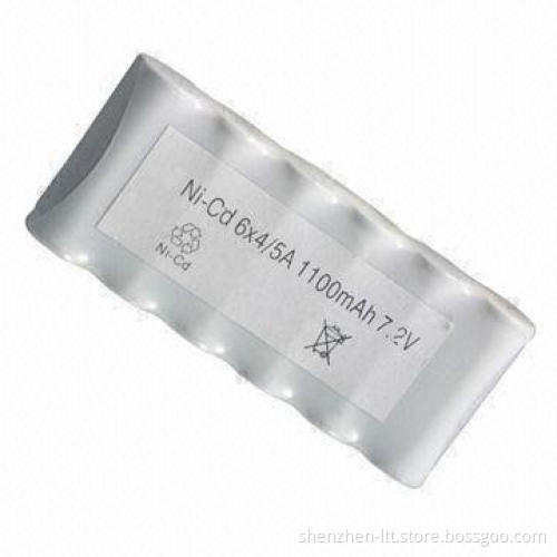 NiCd 4/5A 1,100mAh Rechargeable Battery Pack, 7.2V, Widely Used in Electronic Toys and More